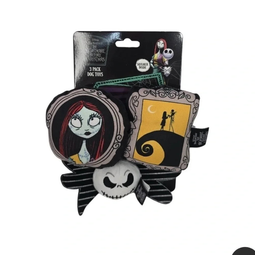 Disney The Nightmare Before Christmas 3 Packs Dog Toys Squeaker Toys